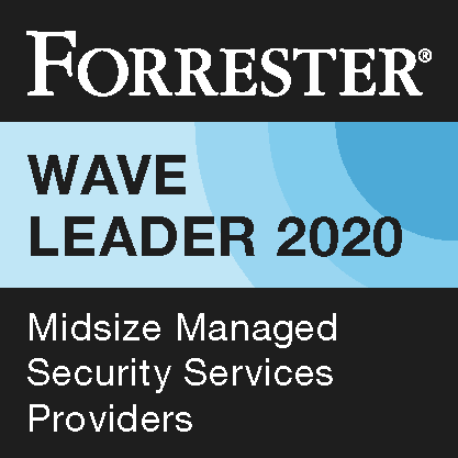 Forrester Wave Leader 2020-Auszeichnung für mittelgroße Managed Security Services Provider, ausgezeichnet für herausragende Leistungen im Bereich verwaltete Erkennung und Reaktion.