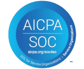  AICPA SOC seal in shades of blue with text "aicpa.org/soc4so" and "SOC for Service Organizations | Service Organization," tailored for MSSP efficiency.