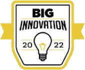  Badge with text "Big Innovation 2022" surrounding a lightbulb icon, symbolizing groundbreaking ideas in fields like SecOps and MDR.
