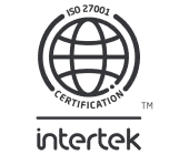  The Intertek logo, featuring a globe with a grid pattern alongside the text "ISO 27001 Certification," embodies trust and security. It integrates seamlessly with modern SecOps approaches to enhance compliance and SIEM efficiencies.