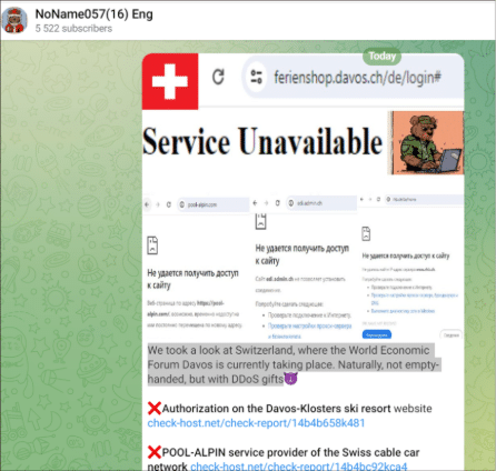 Screenshot of a Telegram post showing a 