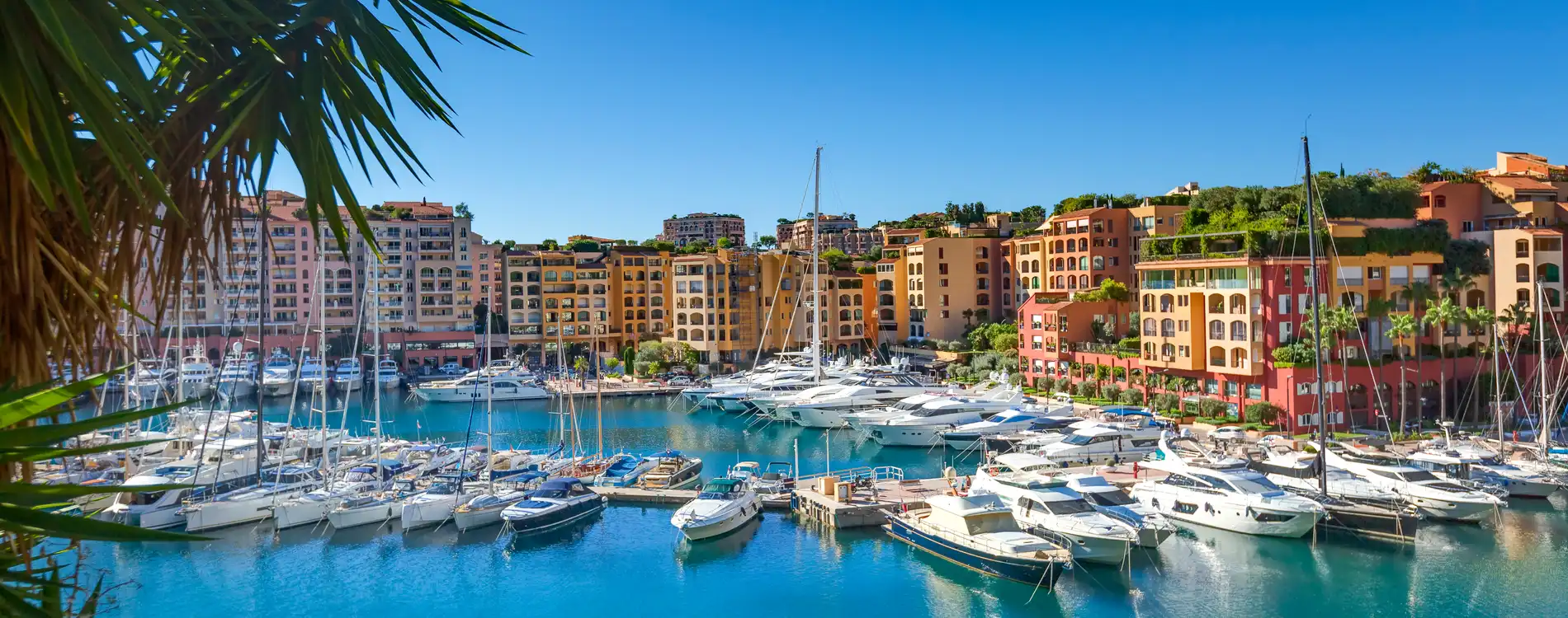  A marina filled with docked yachts and boats, surrounded by colorful multi-story buildings under a clear blue sky, sets the scene for an exclusive Executive Evening in 2025, ensuring Monaco Security at its finest.