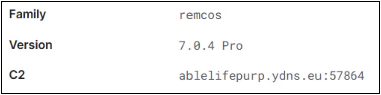 Text showing software family 