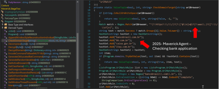 Screenshot of a code editor displaying C# code, with two red arrows highlighting a section labeled 