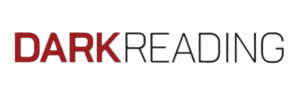 The image shows the "Dark Reading" logo—with "DARK" in bold red and "READING" in black outlines—on a transparent background, often featured in articles about Brazil's Maverick Banking Trojans.