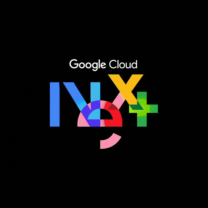  Google Cloud Next 2026 logo above colorful overlapping geometric shapes and letters on a black background.