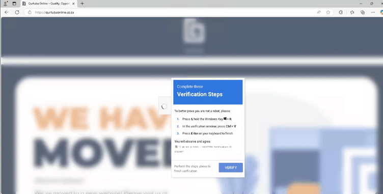 A verification popup appears on a blurred website, asking the user to enter a code, check boxes, and click